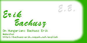 erik bachusz business card